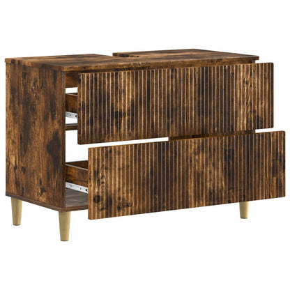 Badkamer wastafelkast ARNHEM Gerookt eiken 82 x 41 x 59 cm