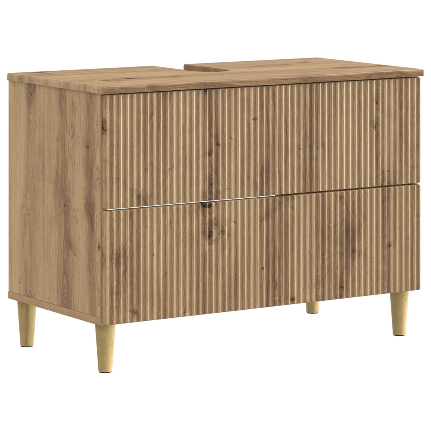 Badkamer wastafelkast ARNHEM Artisanaal eiken 82 x 41 x 59 cm