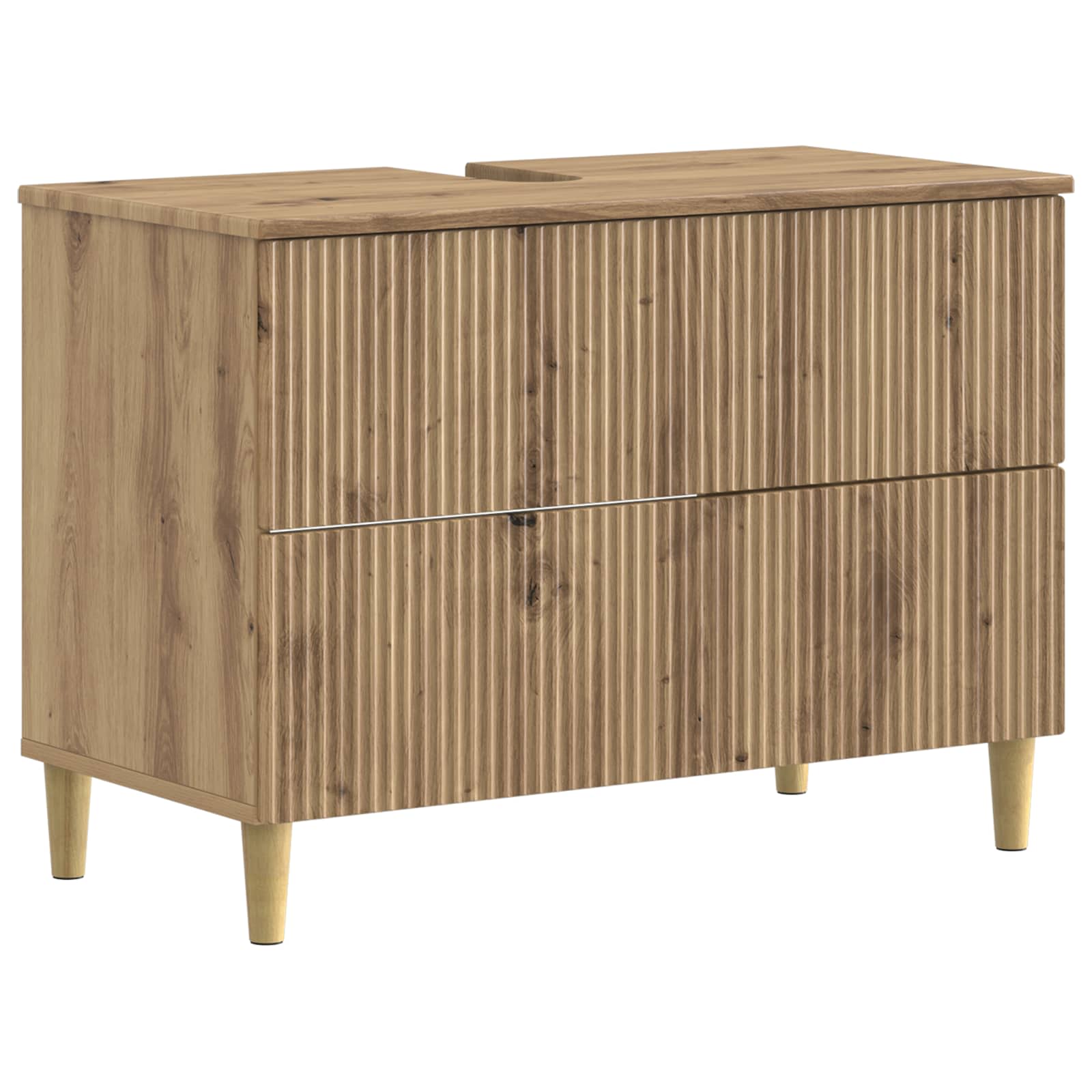 Badkamer wastafelkast ARNHEM Artisanaal eiken 82 x 41 x 59 cm