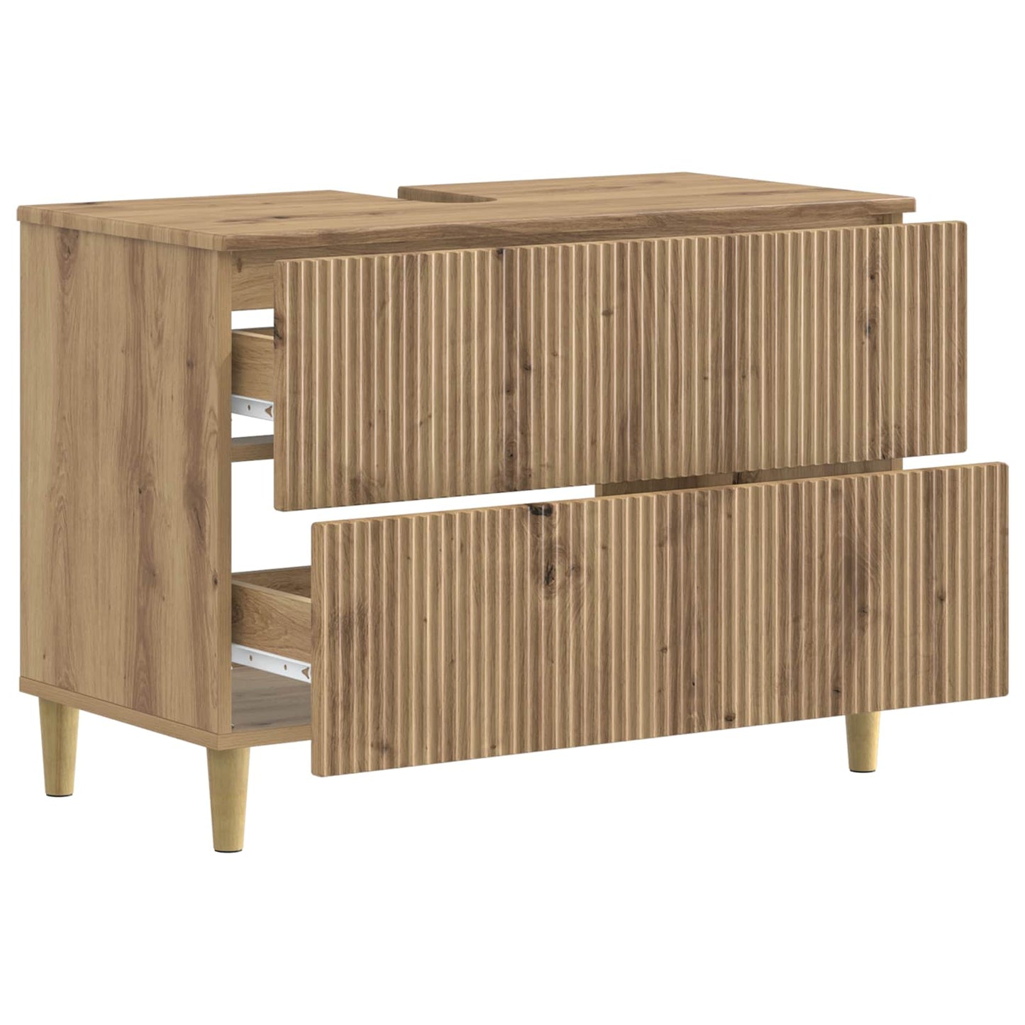 Badkamer wastafelkast ARNHEM Artisanaal eiken 82 x 41 x 59 cm