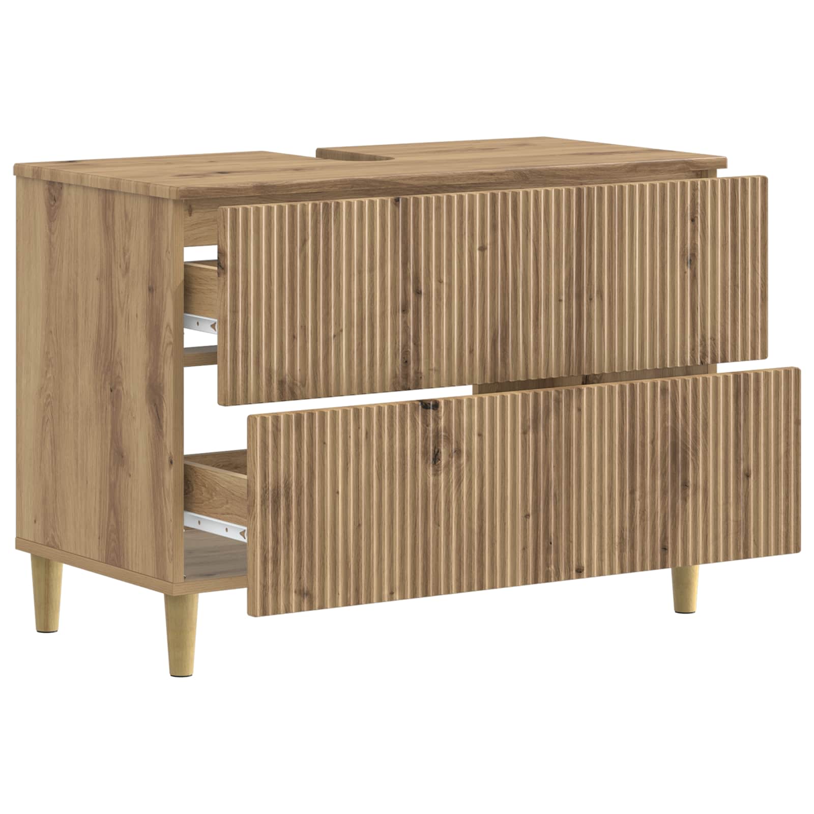 Badkamer wastafelkast ARNHEM Artisanaal eiken 82 x 41 x 59 cm