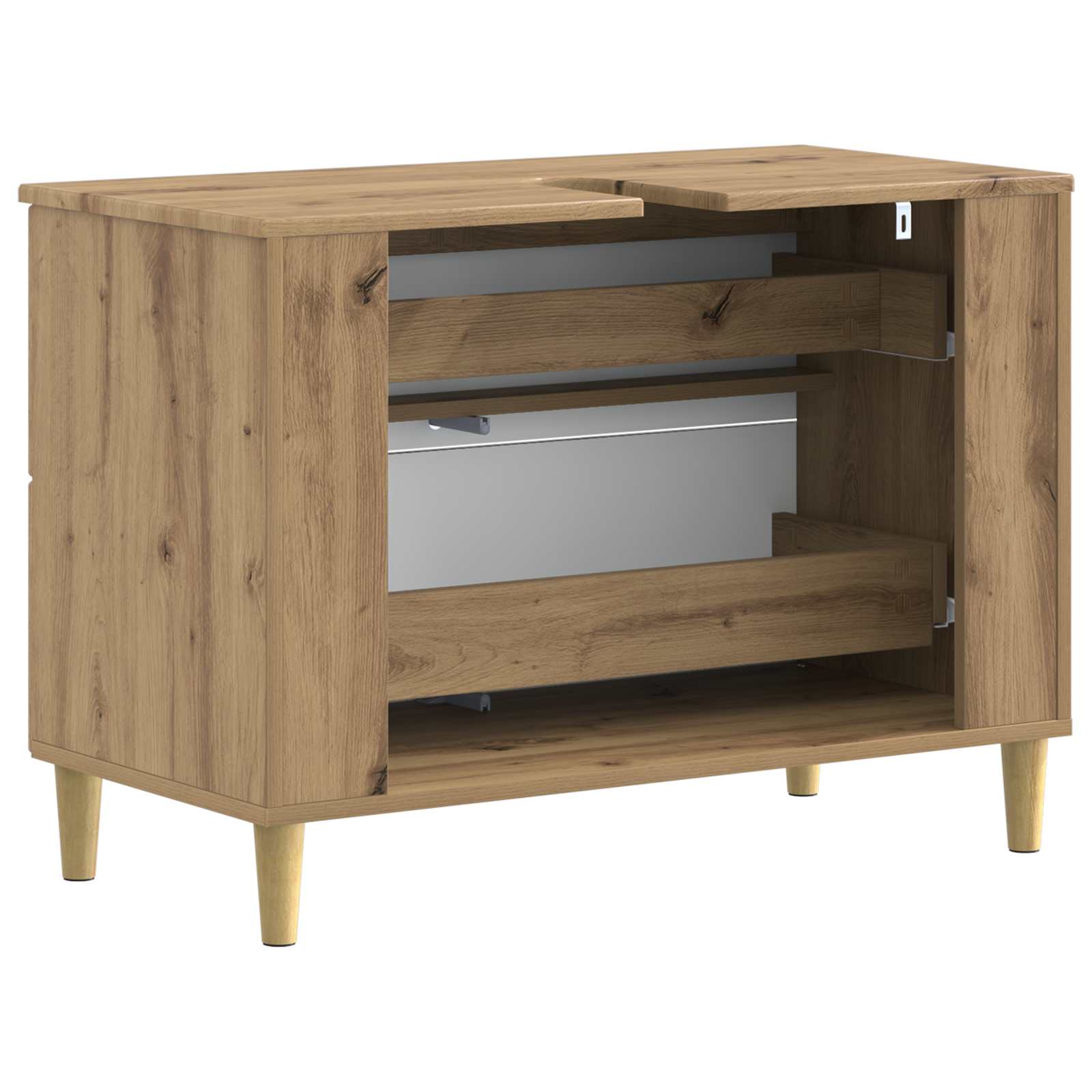 Badkamer wastafelkast ARNHEM Artisanaal eiken 82 x 41 x 59 cm
