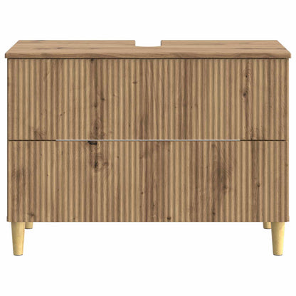 Badkamer wastafelkast ARNHEM Artisanaal eiken 82 x 41 x 59 cm