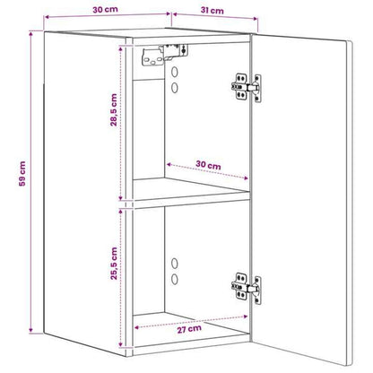Badkamer wandkast ARNHEM Hoogglans Wit 30 x 31 x 59 cm