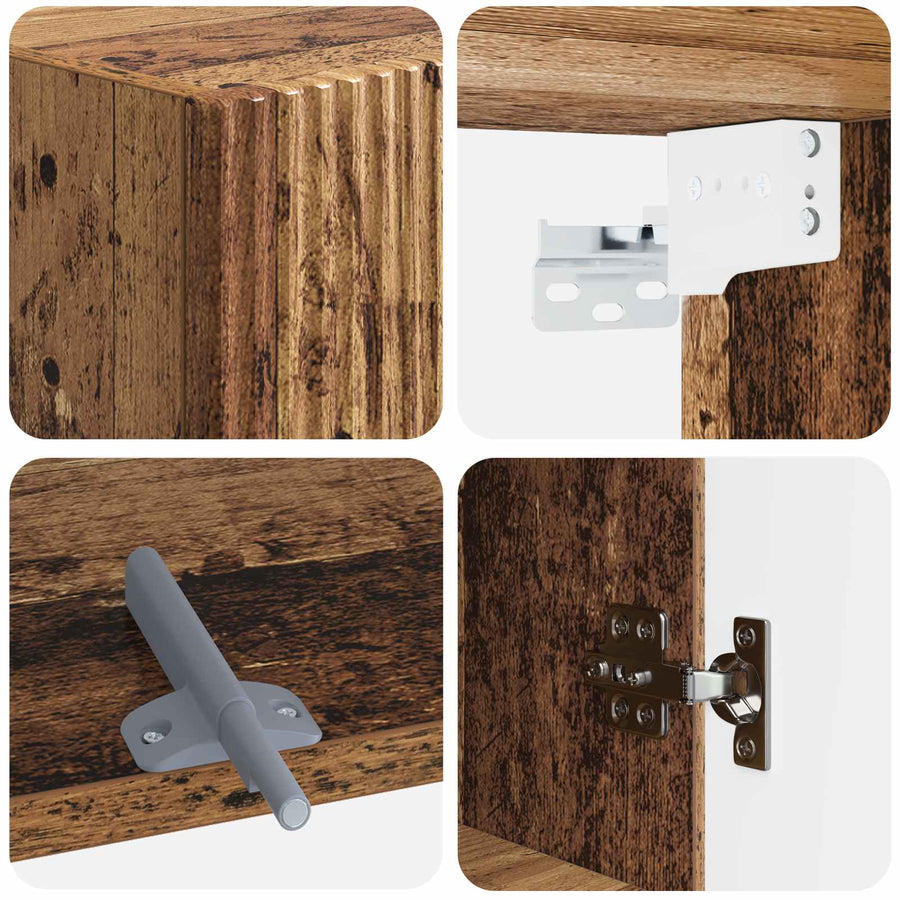 Badkamer wandkast ARNHEM Oud hout 30 x 31 x 59 cm Bewerkt hout