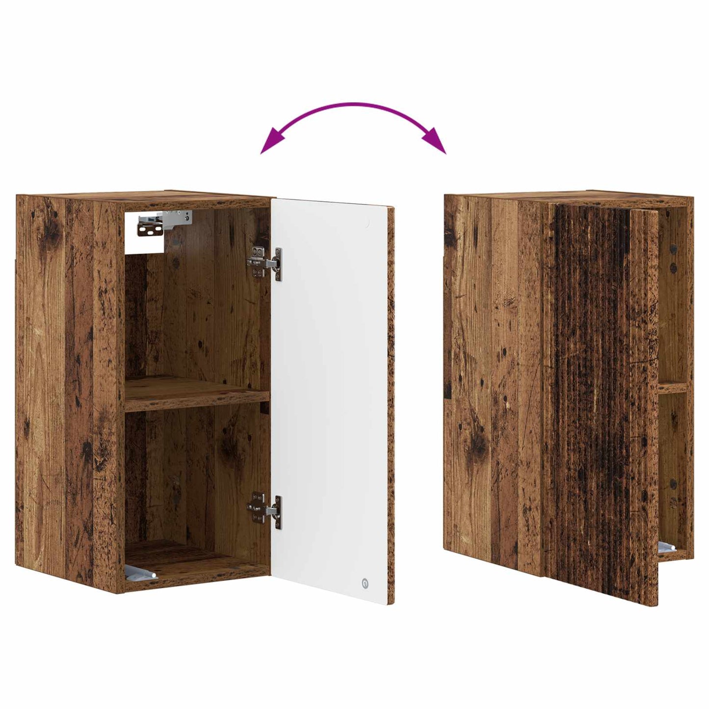 Badkamer wandkast ARNHEM Oud hout 30 x 31 x 59 cm Bewerkt hout