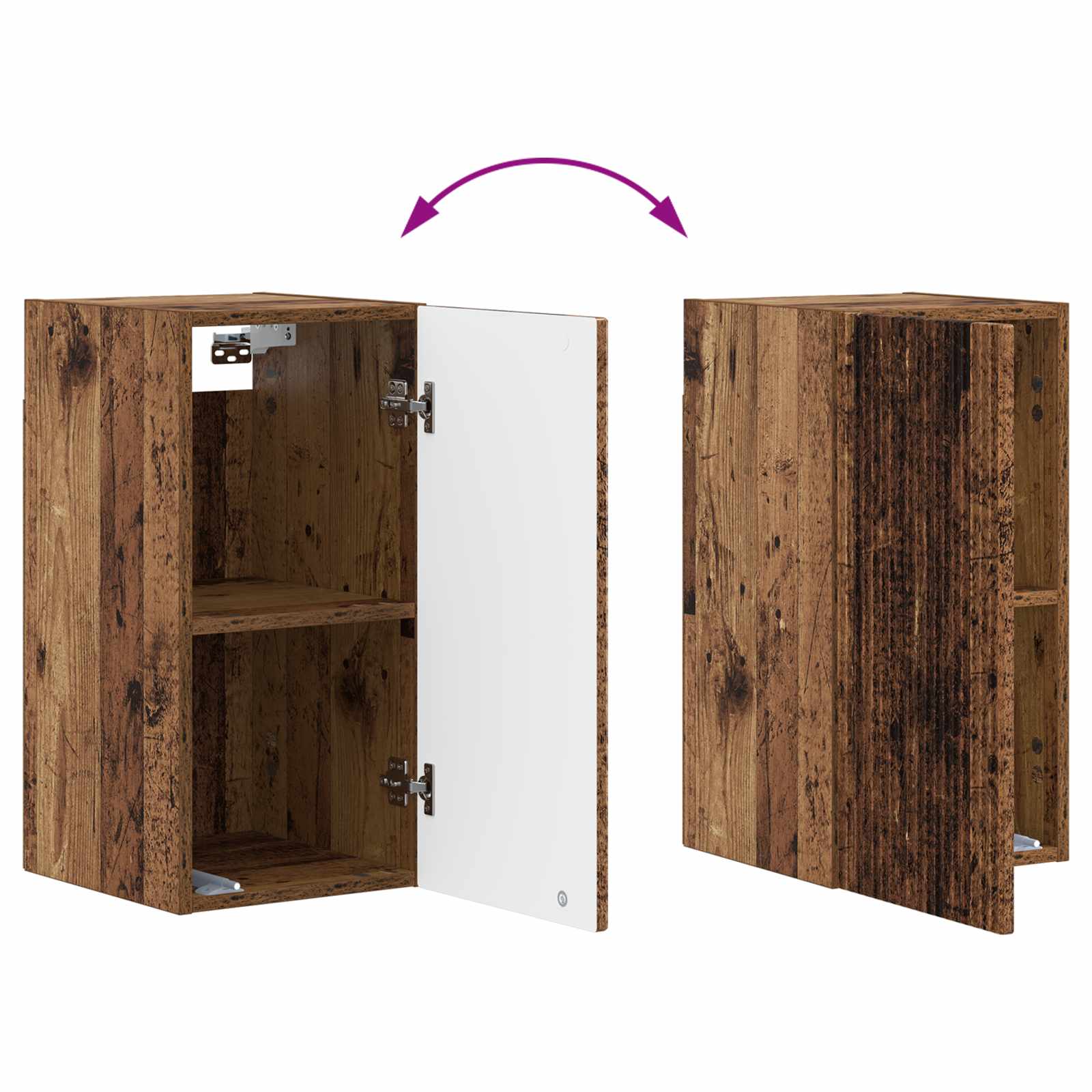 Badkamer wandkast ARNHEM Oud hout 30 x 31 x 59 cm Bewerkt hout