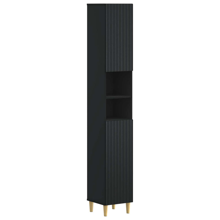 Badkamerkast met Open Plank ARNHEM Zwart 30 x 31 x 190 cm