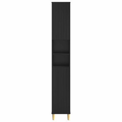 Badkamerkast met Open Plank ARNHEM Zwart 30 x 31 x 190 cm