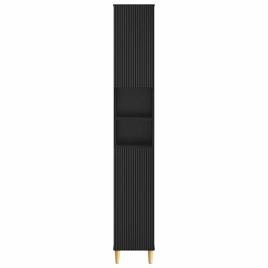 Badkamerkast met Open Plank ARNHEM Zwart 30 x 31 x 190 cm