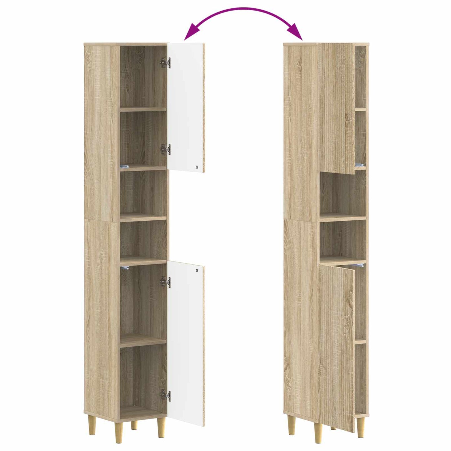 Badkamerkast met Open Plank ARNHEM Sonoma Eiken