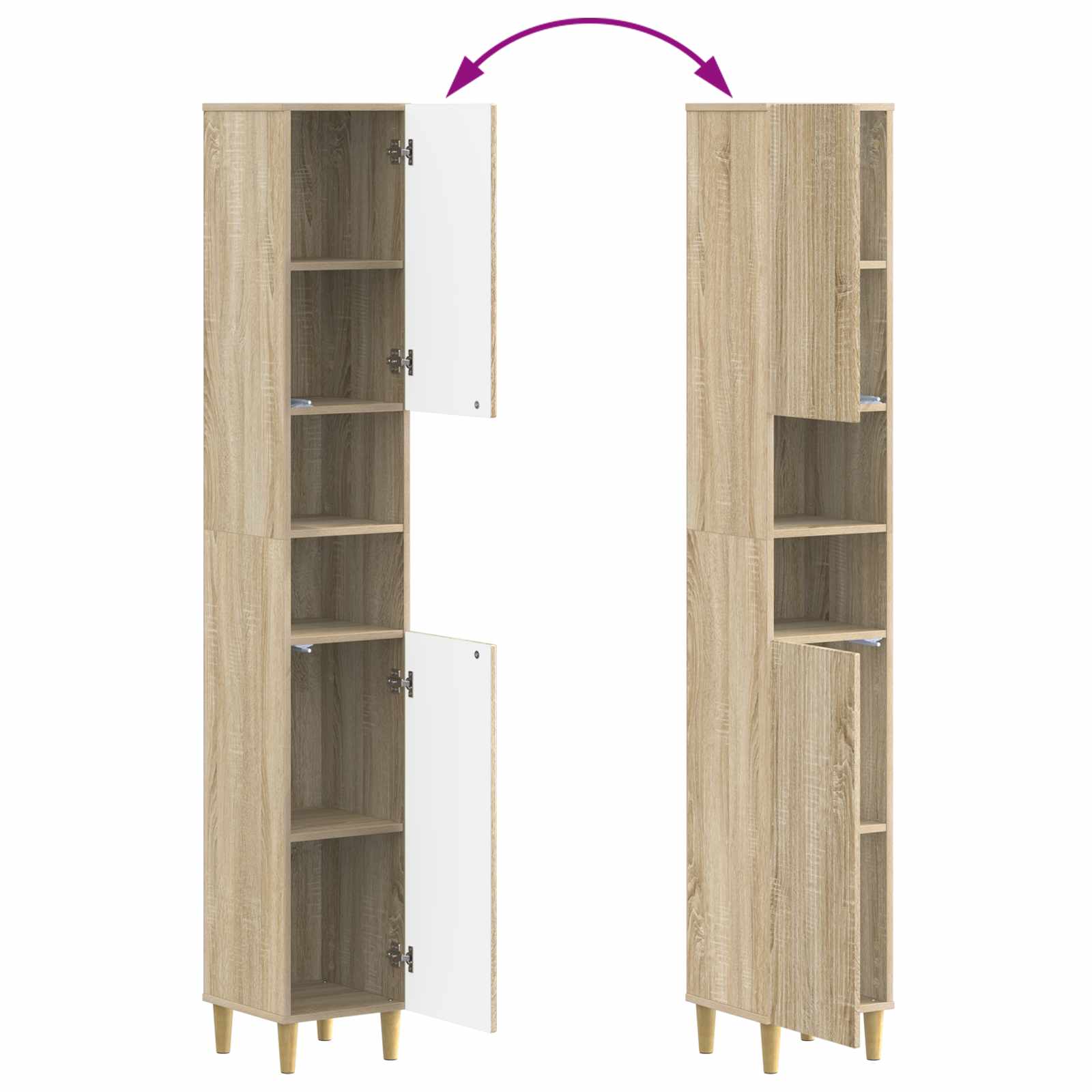 Badkamerkast met Open Plank ARNHEM Sonoma Eiken
