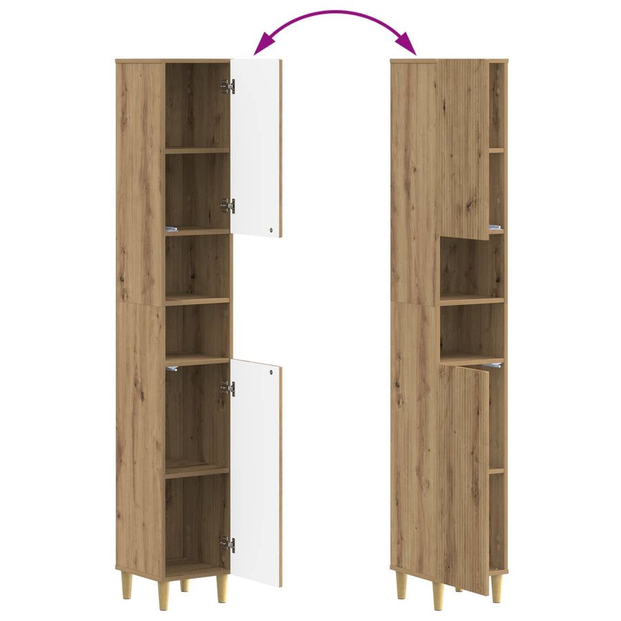 Badkamerkast met Open Plank ARNHEM Artisanaal eiken