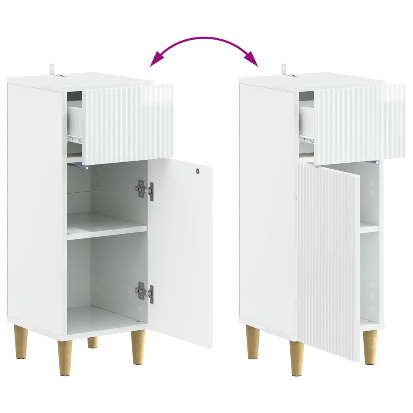 Badkamer Opbergkast ARNHEM Hoogglans Wit 30 x 31 x 80 cm