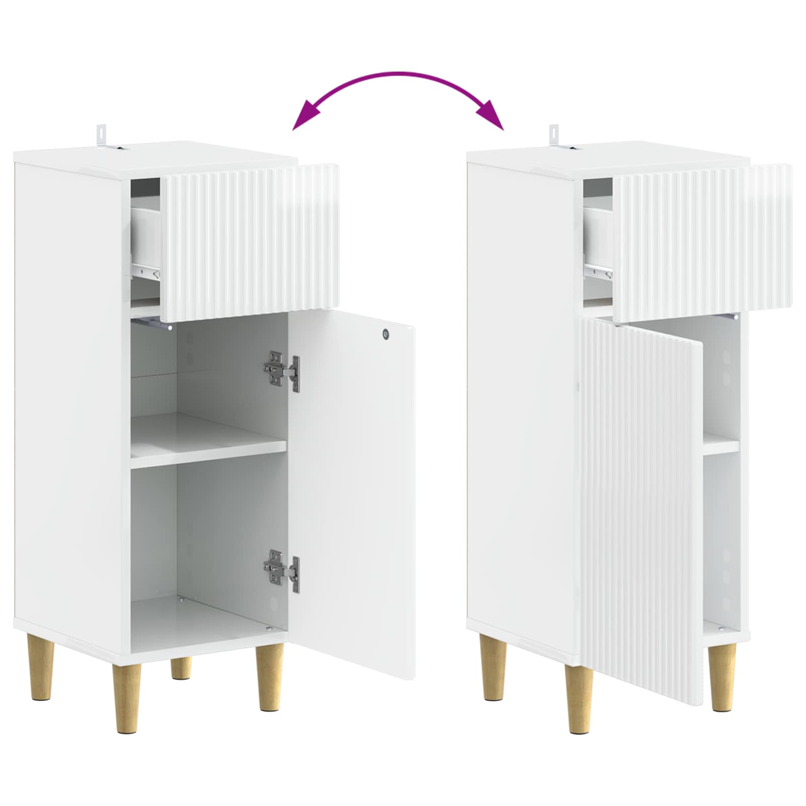 Badkamer Opbergkast ARNHEM Hoogglans Wit 30 x 31 x 80 cm