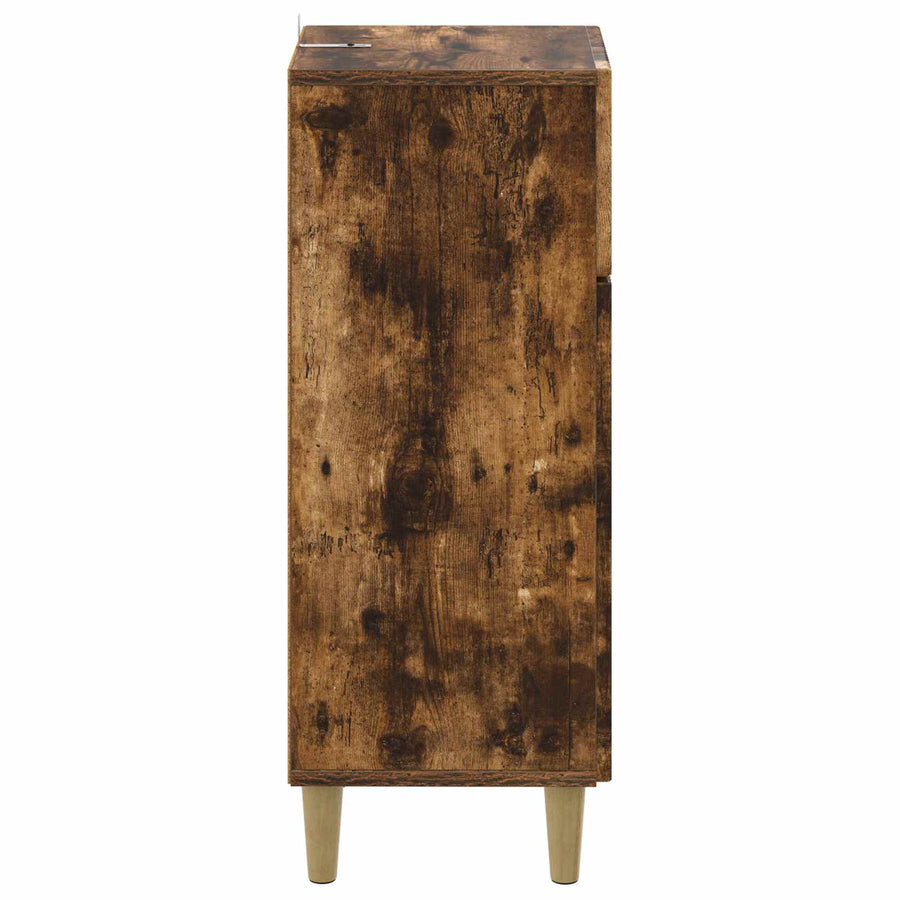 Badkamer Opbergkast ARNHEM Gerookt eiken 30 x 31 x 80 cm