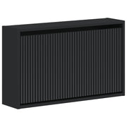 Wand schoenenkast 71x17x43 cm zwart bewerkt hout