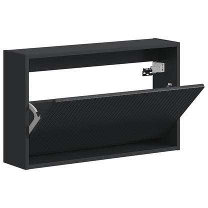 Wandgemonteerde Schoenkast ARNHEM 71 x 17 x 43 cm Bewerkt hout