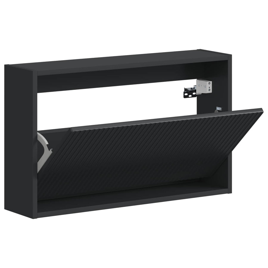 Wandgemonteerde Schoenkast ARNHEM 71 x 17 x 43 cm Bewerkt hout