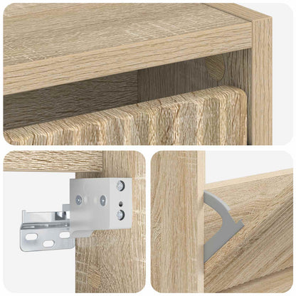 Wandgemonteerde Schoenkast ARNHEM 71 x 17 x 43 cm Bewerkt hout