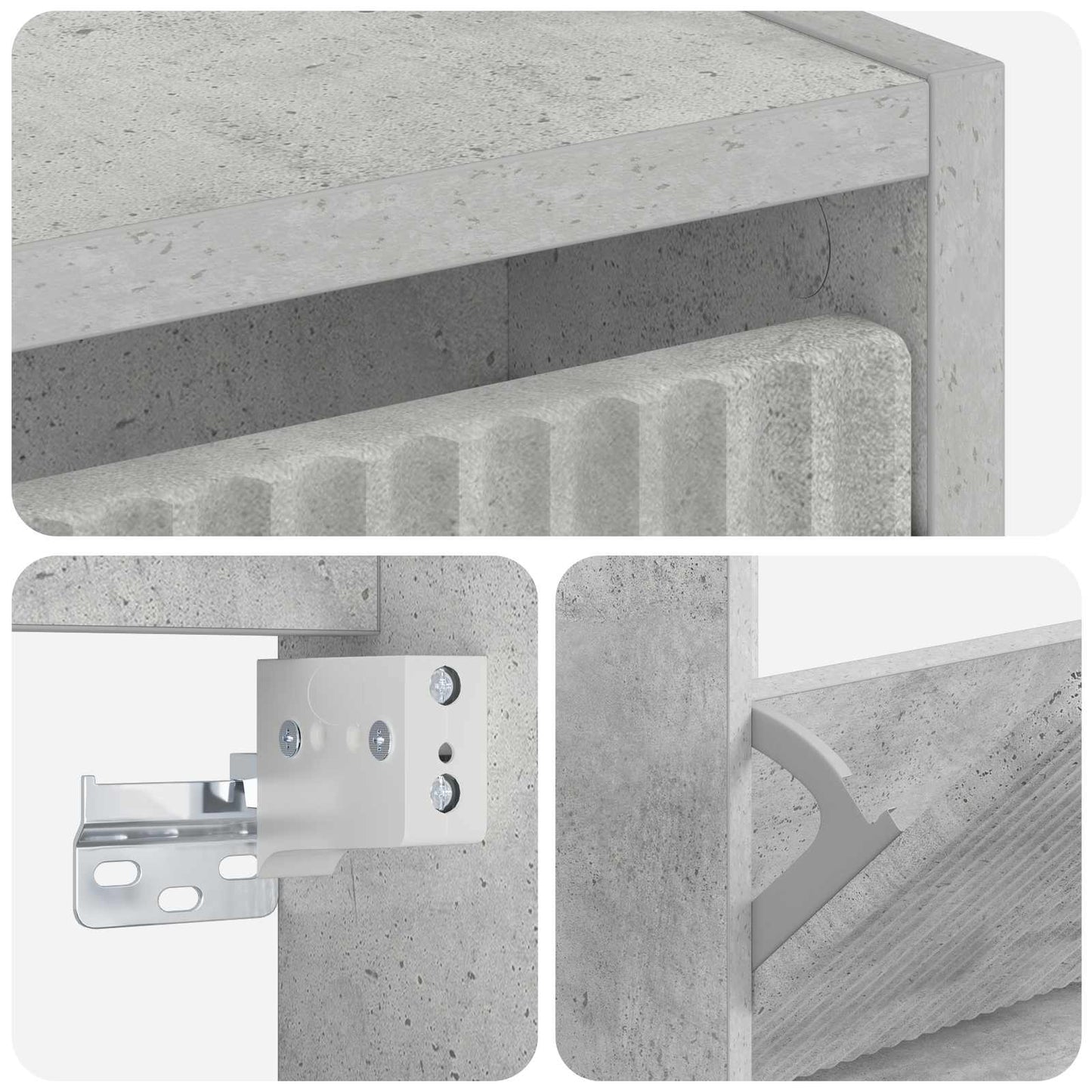 Wandgemonteerde Schoenkast ARNHEM 71 x 17 x 43 cm Bewerkt hout