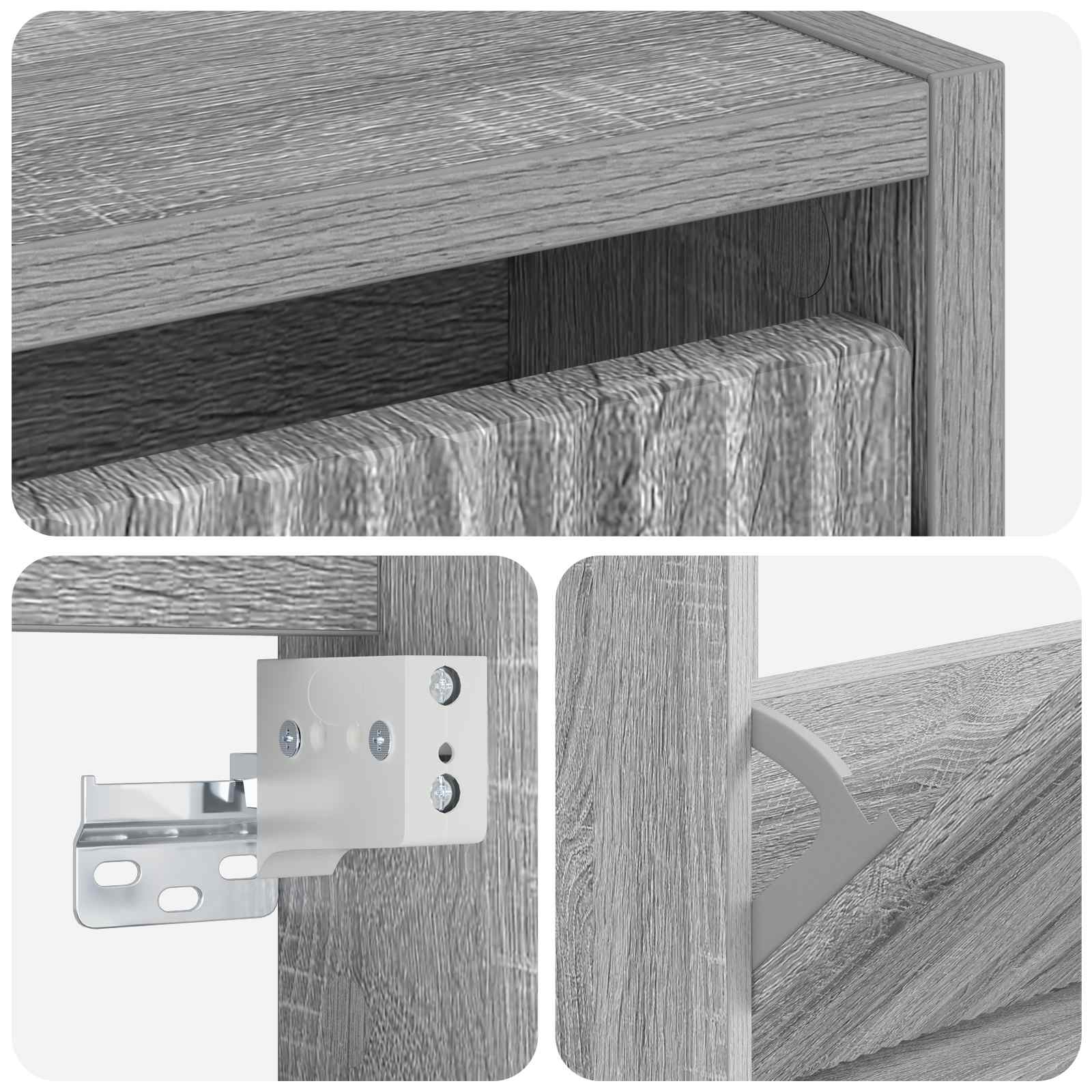 Wandgemonteerde Schoenkast ARNHEM 71 x 17 x 43 cm Bewerkt hout