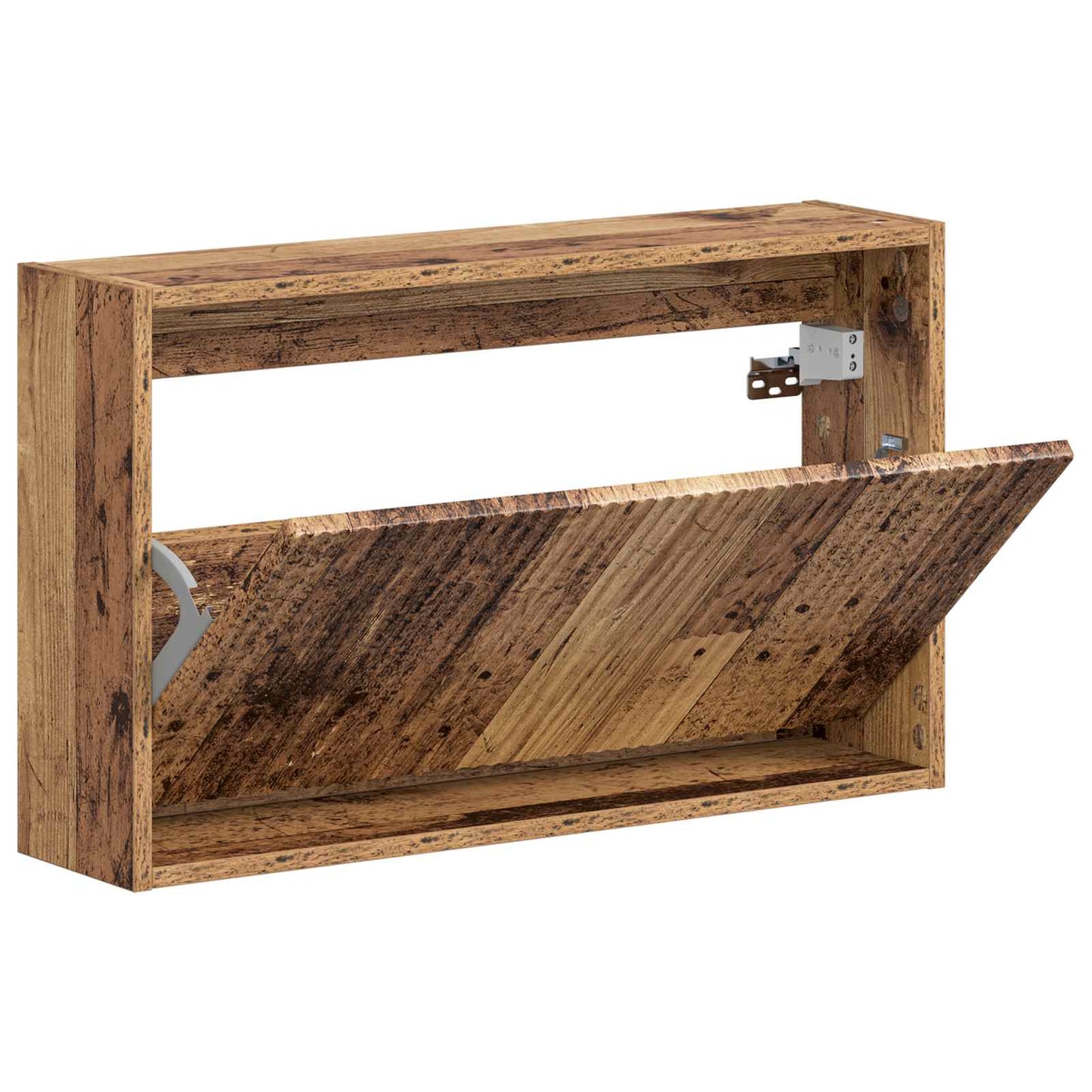 Wandgemonteerde Schoenkast ARNHEM 71 x 17 x 43 cm Bewerkt hout