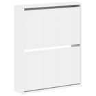 Wandgemonteerde schoenkast 71x17x86 cm wit bewerkt hout