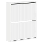 Wandgemonteerde schoenkast 71x17x86 cm wit bewerkt hout
