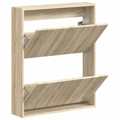 Wandgemonteerde Schoenkast ARNHEM 71 x 17 x 86 cm Bewerkt hout