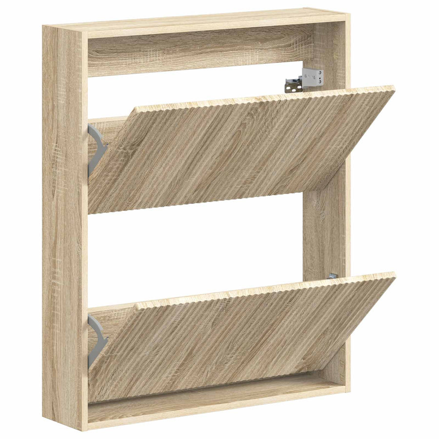 Wandgemonteerde Schoenkast ARNHEM 71 x 17 x 86 cm Bewerkt hout