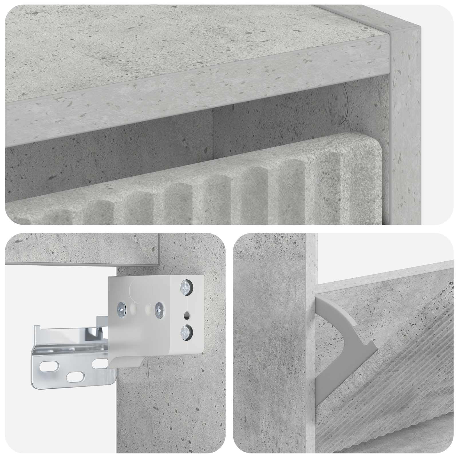 Wandgemonteerde Schoenkast ARNHEM 71 x 17 x 86 cm Bewerkt hout