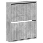 Wandgemonteerde schoenenkast 71x17x86 cm betongrijs bewerkt hout