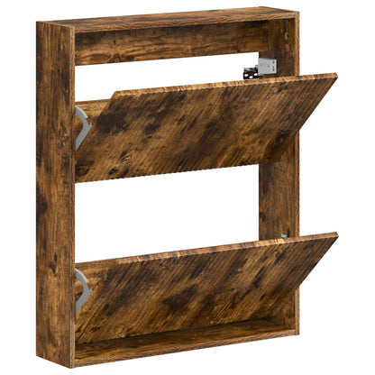 Wandgemonteerde Schoenkast ARNHEM 71 x 17 x 86 cm Bewerkt hout