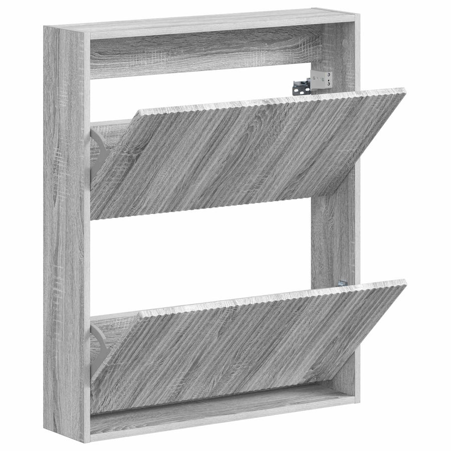 Wandgemonteerde Schoenkast ARNHEM 71 x 17 x 86 cm Bewerkt hout