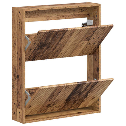 Wandgemonteerde Schoenkast ARNHEM 71 x 17 x 86 cm Bewerkt hout