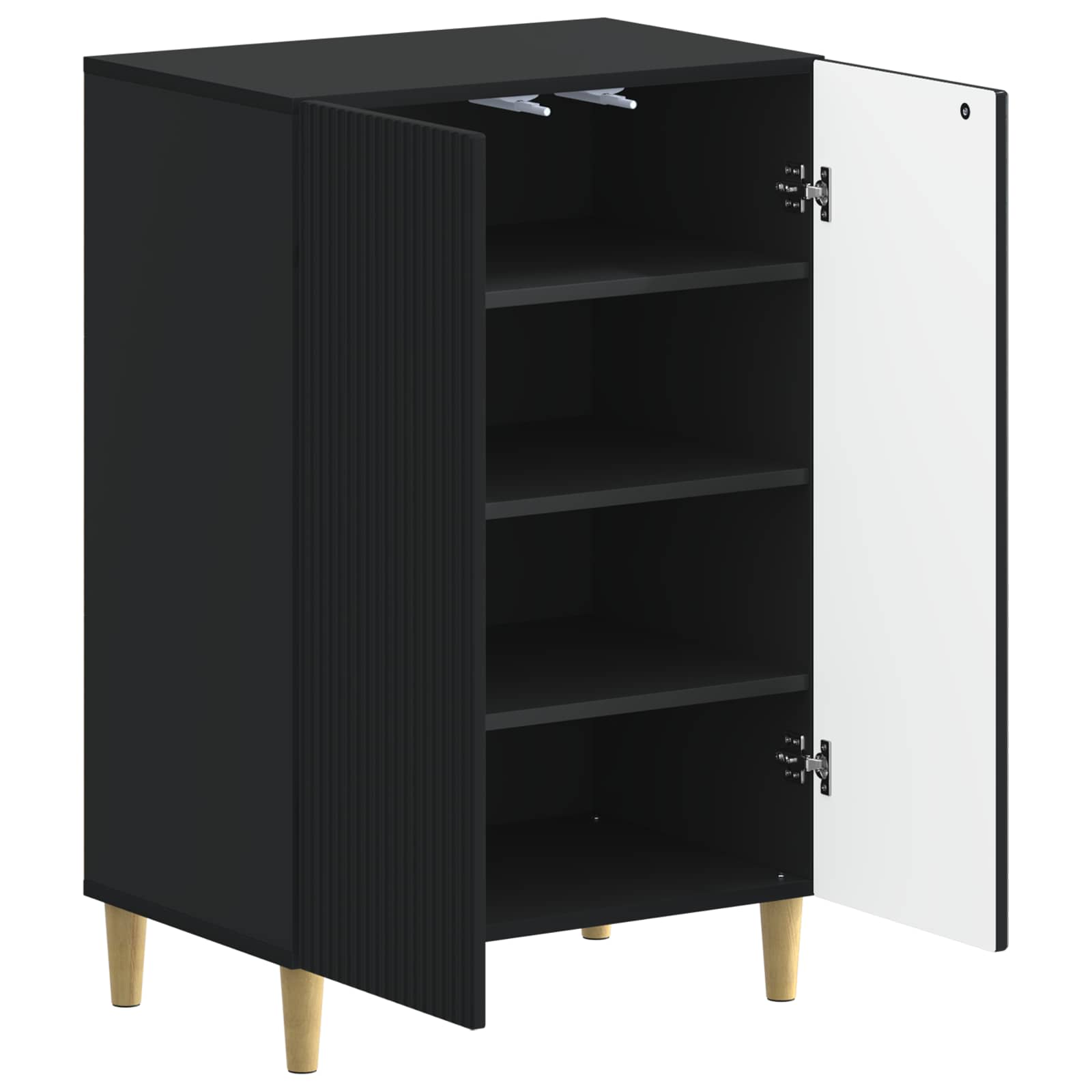 Schoenenkast ARNHEM 59,5 x 39,5 x 90 cm Bewerkt hout Zwart