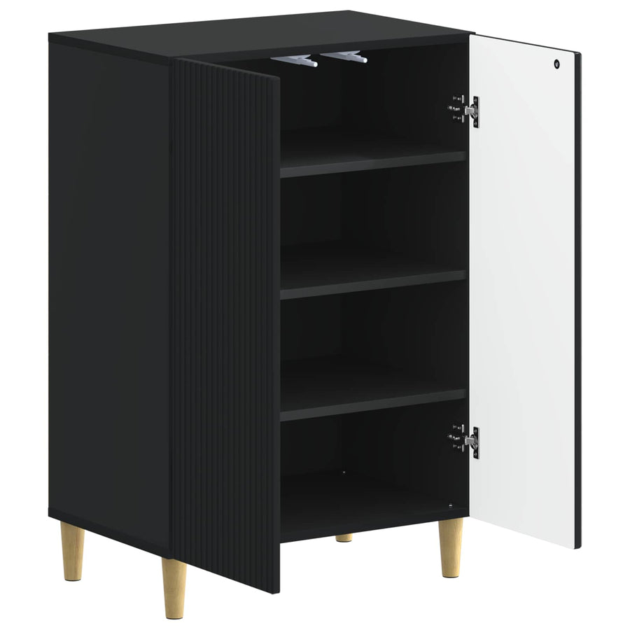 Schoenenkast ARNHEM 59,5 x 39,5 x 90 cm Bewerkt hout Zwart