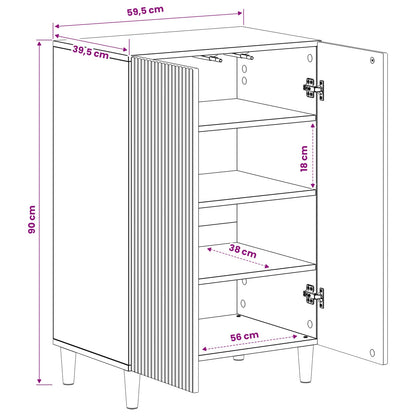 Schoenenkast ARNHEM 59,5 x 39,5 x 90 cm Bewerkt hout Betongrijs