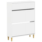Schoenenkast 78x24x103 cm wit bewerkt hout