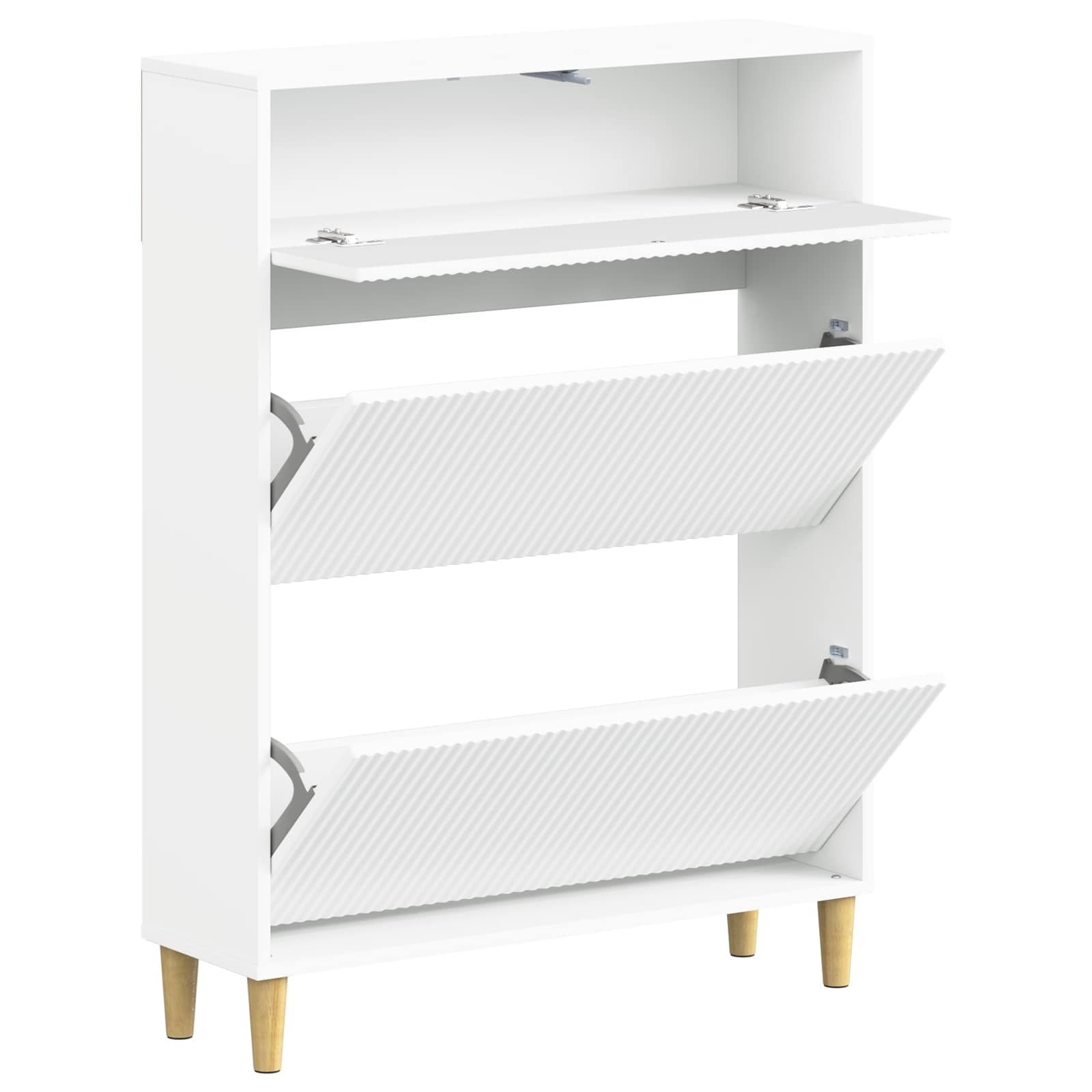 Schoenenkast ARNHEM 78 x 24 x 103 cm Bewerkt hout Wit