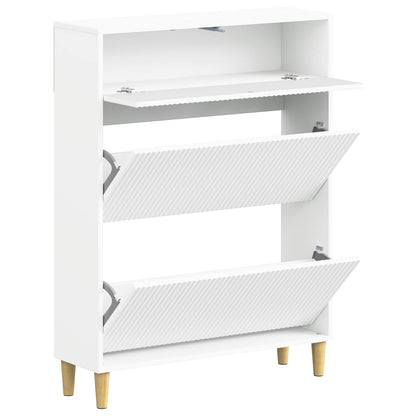 Schoenenkast ARNHEM 78 x 24 x 103 cm Bewerkt hout Wit