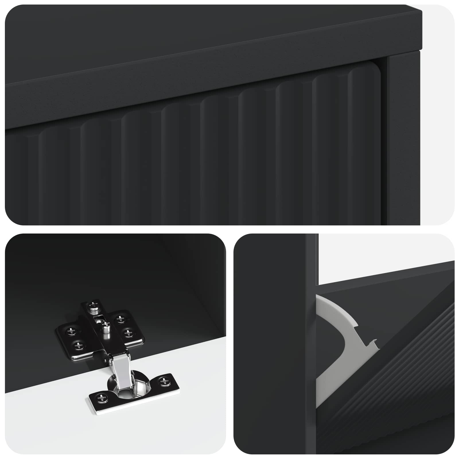 Schoenenkast ARNHEM 78 x 24 x 103 cm Bewerkt hout Zwart