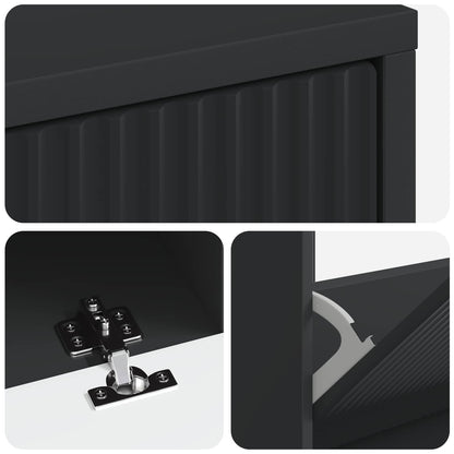 Schoenenkast ARNHEM 78 x 24 x 103 cm Bewerkt hout Zwart