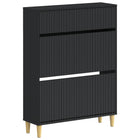 Schoenenkast 78x24x103 cm zwart bewerkt hout