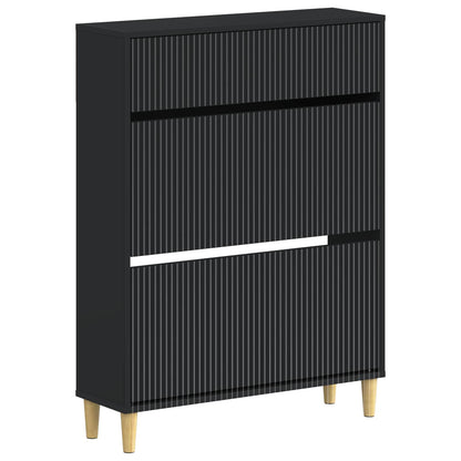 Schoenenkast ARNHEM 78 x 24 x 103 cm Bewerkt hout Zwart