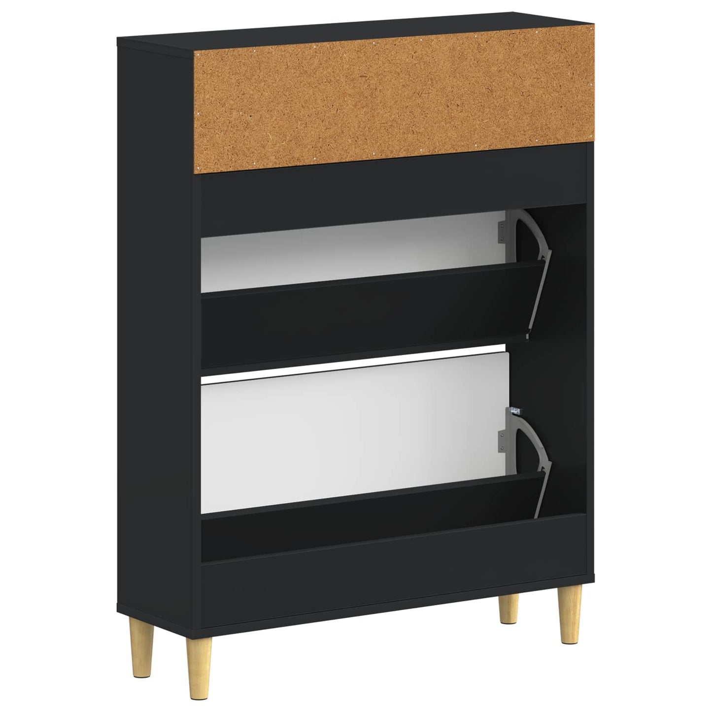 Schoenenkast ARNHEM 78 x 24 x 103 cm Bewerkt hout Zwart