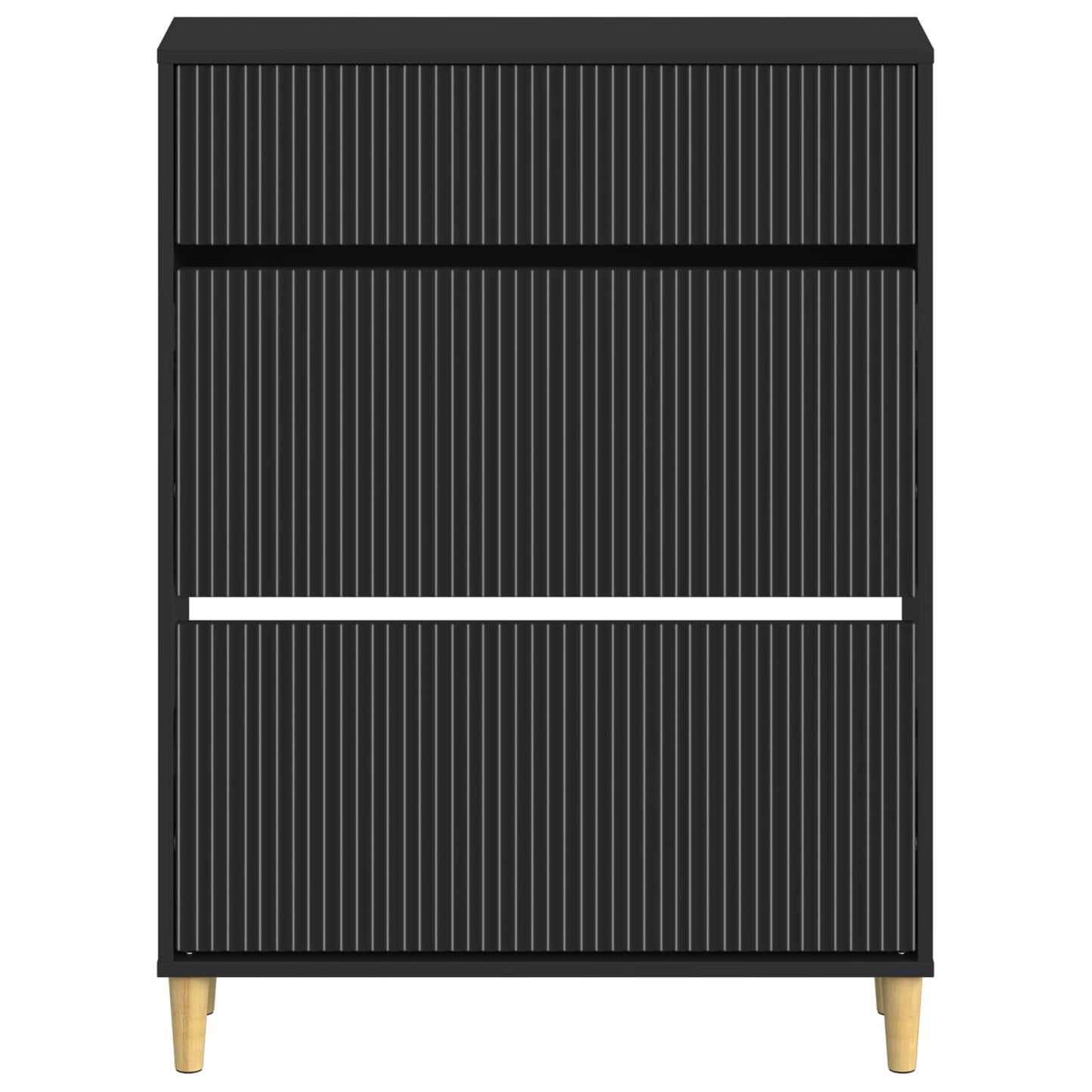 Schoenenkast ARNHEM 78 x 24 x 103 cm Bewerkt hout Zwart