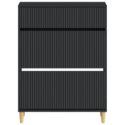 Schoenenkast ARNHEM 78 x 24 x 103 cm Bewerkt hout Zwart