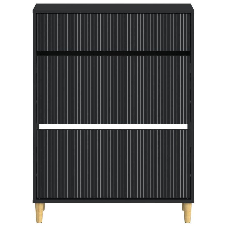 Schoenenkast ARNHEM 78 x 24 x 103 cm Bewerkt hout Zwart